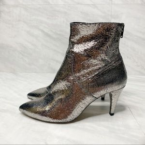 Free People Willa Ankle Boots Metallic silver mirror 🤩 Size 38